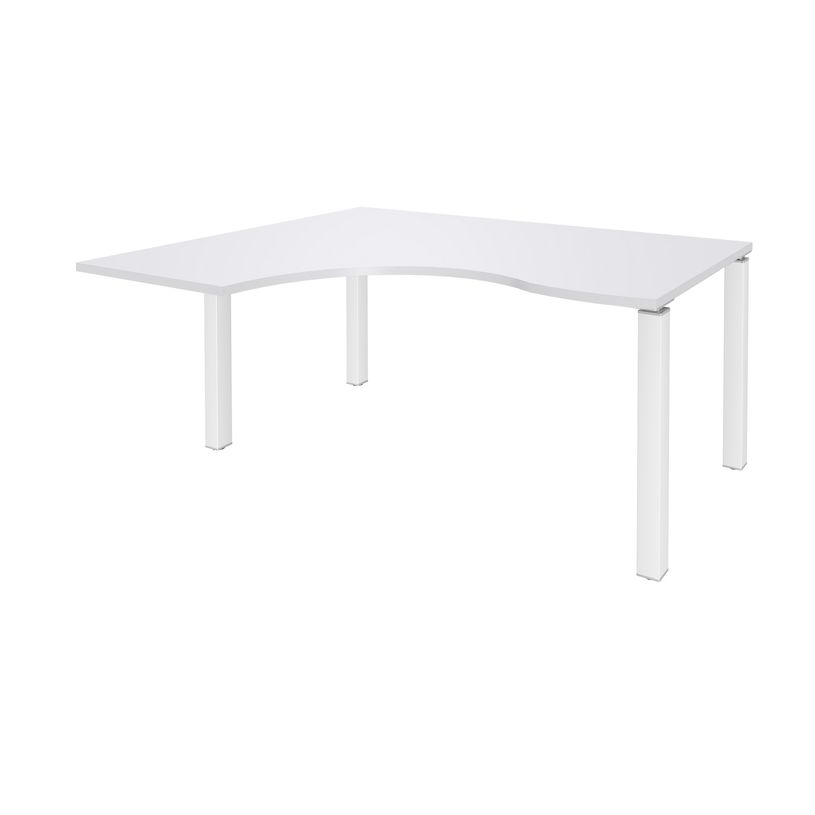 3253310164536-Bureau compact EXPRIM - L180 cm - Retour gauche - Plateau Blanc perle - Pieds blanc (Pieds de renfort obligato-P_79432334_1-0