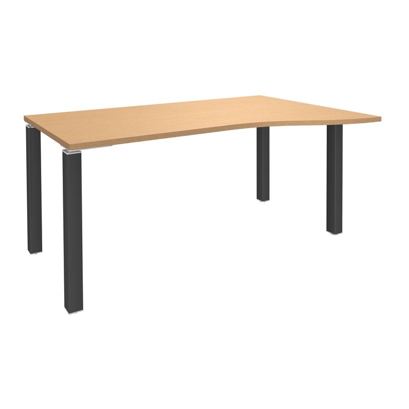 3253310164642-Bureau Vague EXPRIM - L140 cm - Retour droite - Plateau imitation Hêtre - Pieds carbone-P_79432345_1-0