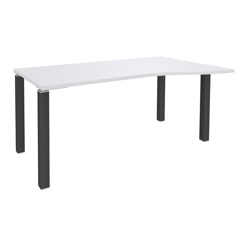 3253310164703-Bureau Vague EXPRIM - L140 cm - Retour droite - Plateau Blanc perle - Pieds carbone-P_79432351_1-0