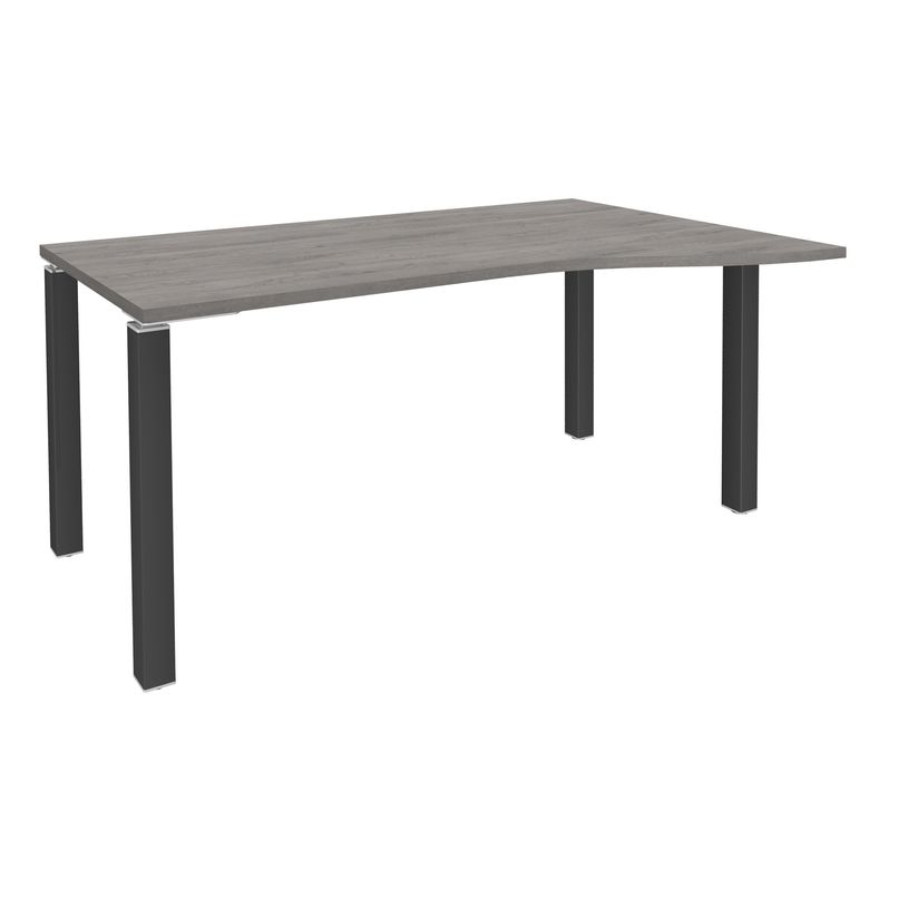 3253310164765-Bureau Vague EXPRIM - L140 cm - Retour droite - Plateau imitation Chêne gris - Pieds carbo-P_79432357_1-0