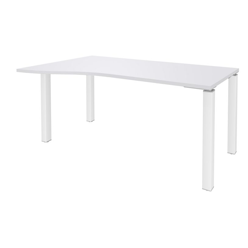 3253310165137-Bureau Vague EXPRIM - L160 cm - Retour gauche - Plateau Blanc perle - Pieds blanc-P_79432394_1-0