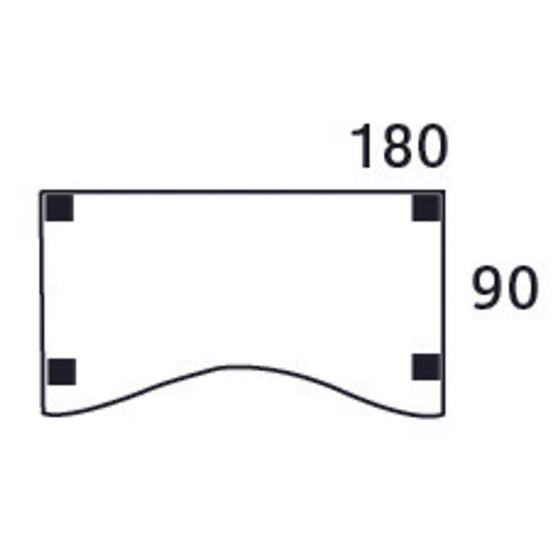 3253310165250-Bureau vague symétrique EXPRIM - L180 cm - Plateau imitation Erable - Pieds blanc-P_79432406_4-3