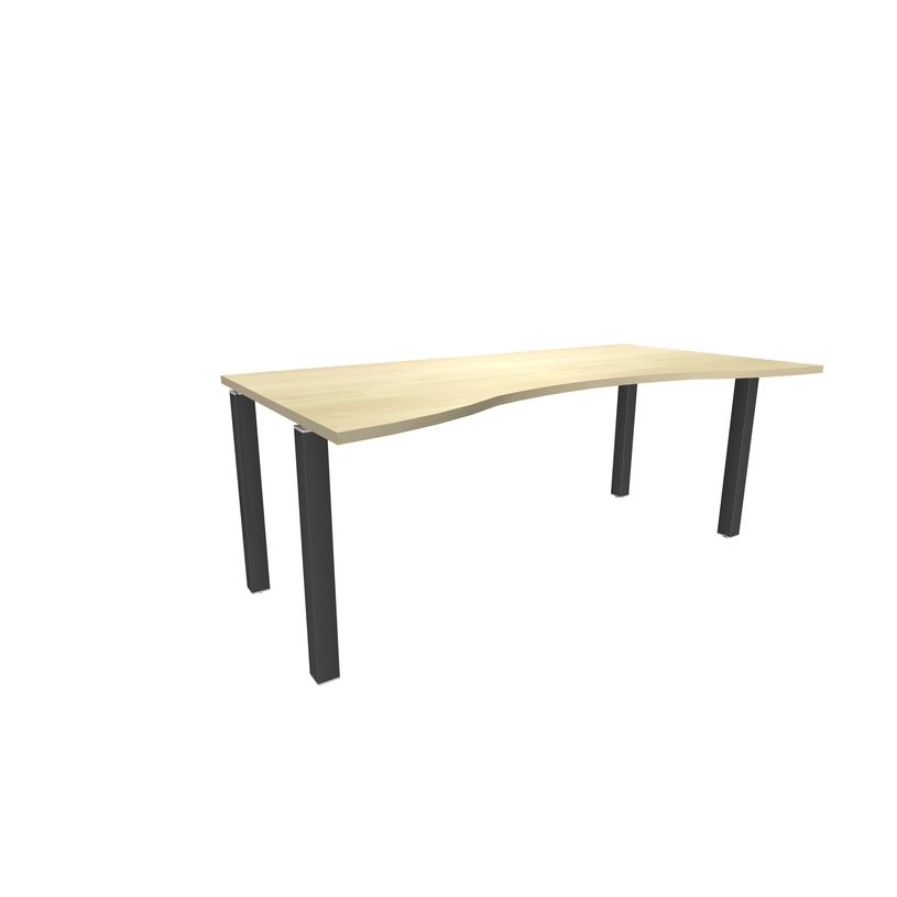 3253310165274-Bureau vague symétrique EXPRIM - L180 cm - Plateau imitation Erable - Pieds carbone-P_79432408_1-0