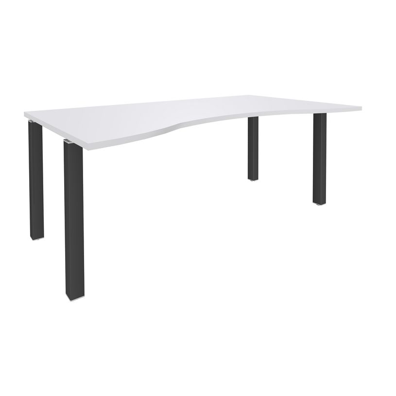 3253310165304-Bureau vague symétrique EXPRIM - L180 cm - Plateau Blanc perle - Pieds carbone-P_79432411_1-0