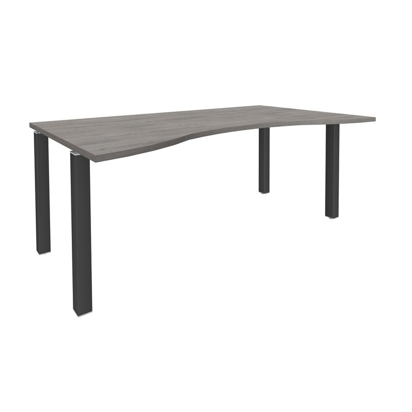 3253310165342-Bureau vague symétrique EXPRIM - L180 cm - Plateau imitation Chêne gris - Pieds carbone-P_79432415_1-0