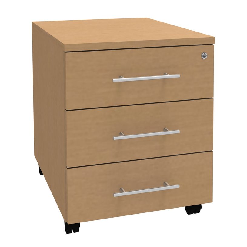 3253310165359-Caisson mobile EXPRIM/LOFTER/LEVEL - L43 x H56 x P60 cm - 3 tiroirs - Imitation Hêtre-P_79432416_1-0