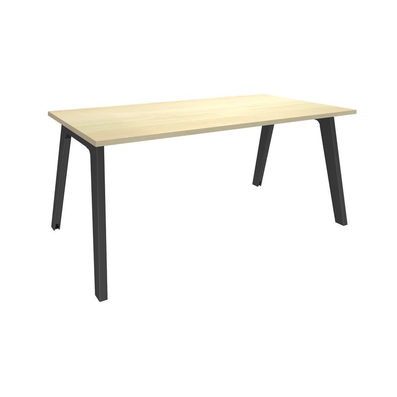 3253310161924-Bureau simple STEELY - L120 cm - pied carbone - plateau imitation Erable-P_79432473_1-0