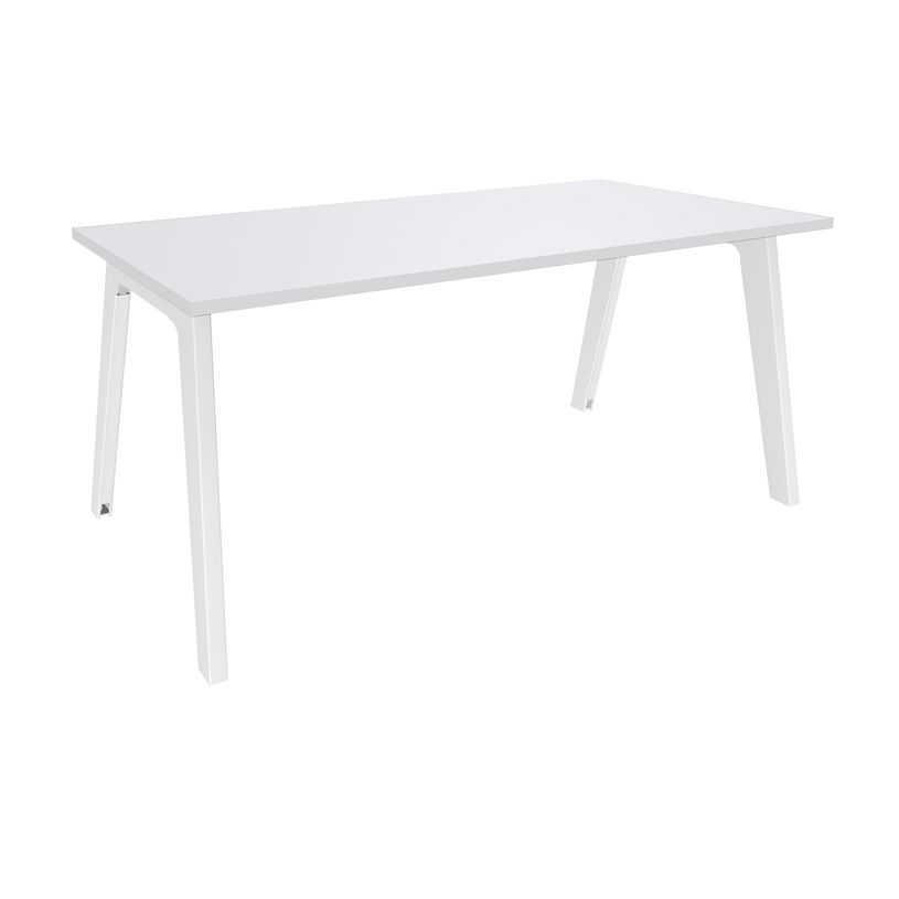 3253310162150-Bureau simple STEELY - L180 cm - pied blanc - plateau Blanc Perle-P_79432496_1-0
