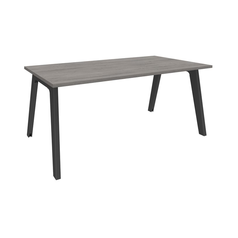 3253310162181-Bureau simple STEELY - L180 cm - pied carbone - plateau imitation Chêne gris-P_79432499_1-0
