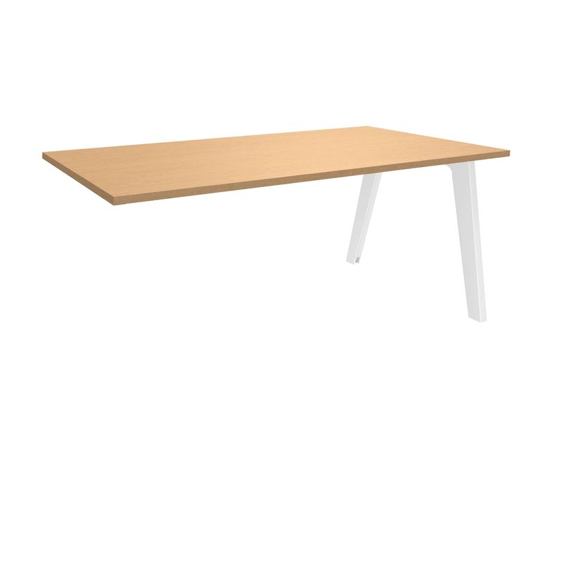 3253310162396-Bureau simple STEELY - L160 cm - Bureau suivant - Pieds blanc - plateau imitation Hêtre-P_79432520_1-0