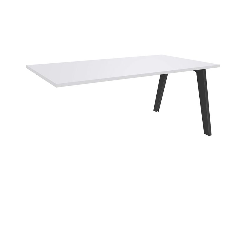 3253310162549-Bureau simple STEELY - L180 cm - Bureau suivant - Pieds carbone - plateau Blanc perle-P_79432535_1-0