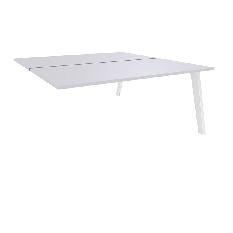 3253310162952-Bureau double STEELY - L120 cm - Double face Suivant - Pieds blanc - plateau Blanc Perle-P_79432576_1-0