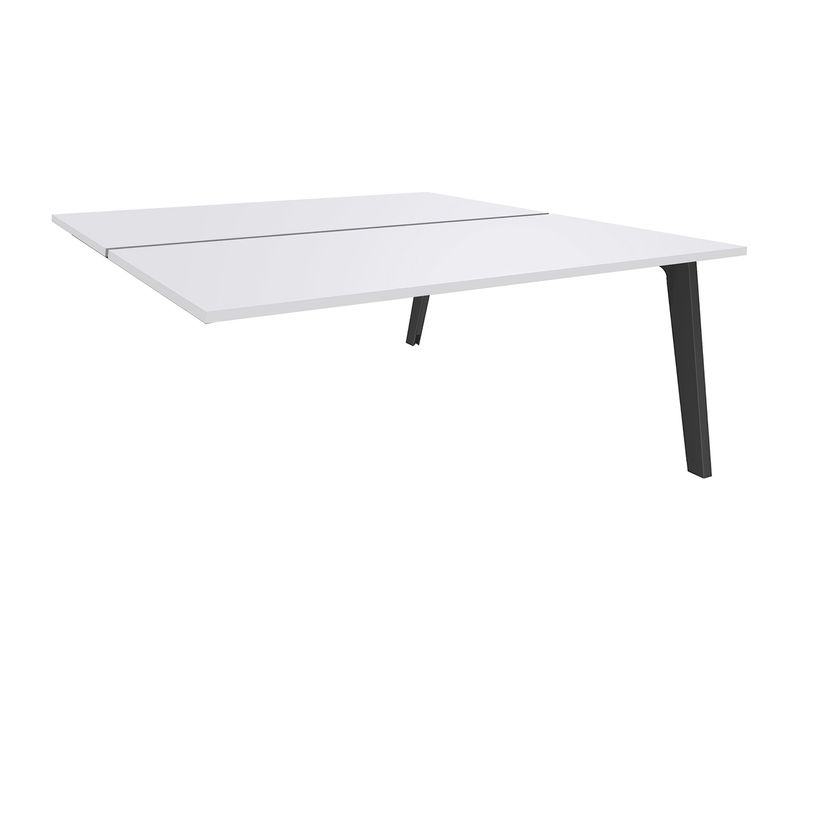 3253310163164-Bureau double STEELY - L160 cm - Double face Suivant - Pieds carbone - plateau Blanc perle-P_79432597_1-0