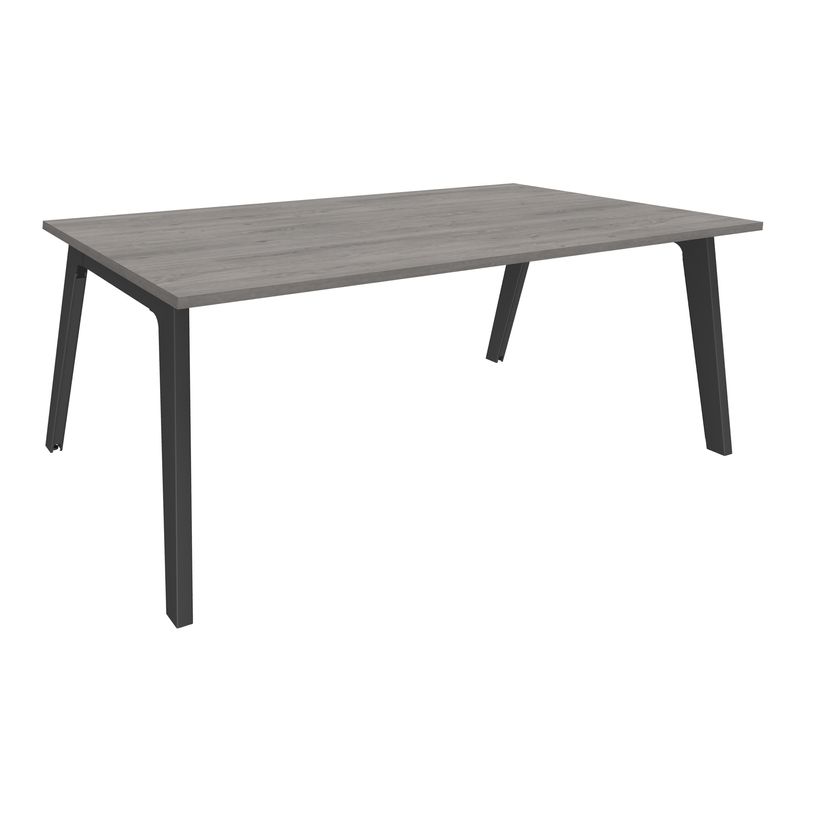 3253310163348-Bureau STEELY Manager - L180 cm - pied carbone - plateau imitation Chêne gris-P_79432615_1-0