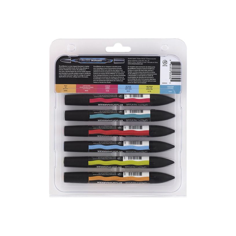 884955070499-Promarker Brush - Pack de 6 stylos pinceaux et marqueurs - mid-ton-P_79432721_2-2