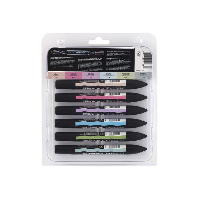 884955070505-Promarker Brush - Pack de 6 stylos pinceaux et marqueurs - tons pastels-P_79432723_1-2