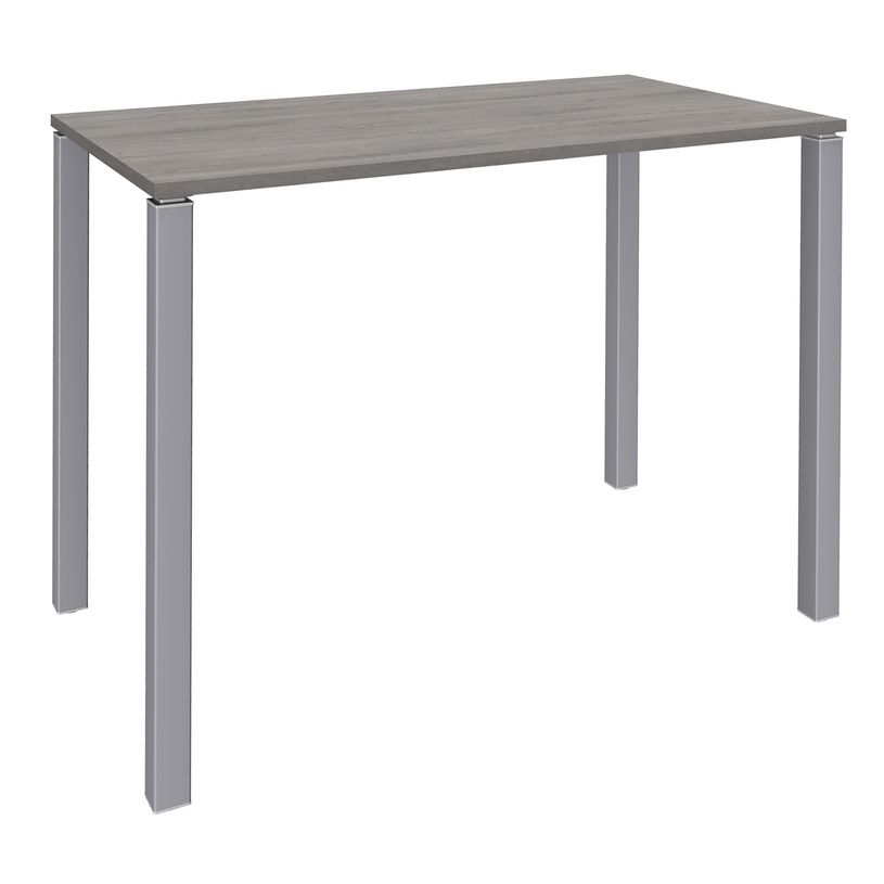 3253310158474-Table Lounge - L120xH105xP60 cm - 4 Pieds alu - plateau imitation chêne gris-P_79432736_1-0