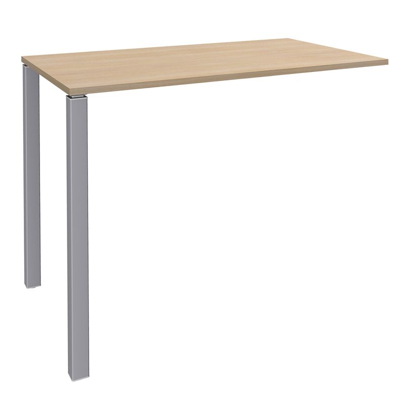 3253310158559-Table Lounge - L120xH105xP60 cm - 2 Pieds alu - plateau imitation chêne clair-P_79432743_1-0