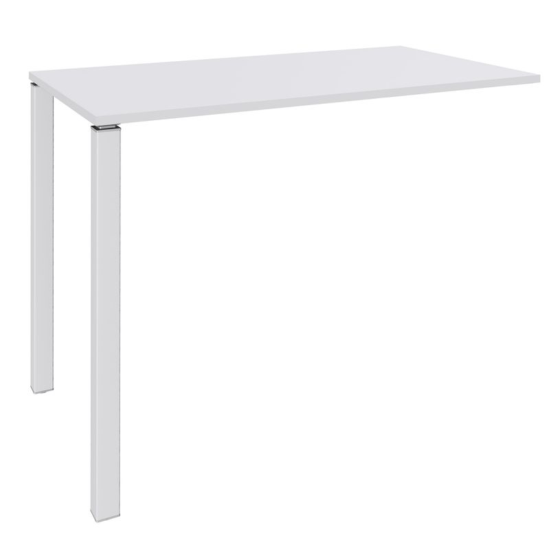 3253310158580-Table Lounge - L140xH105xP60 cm - 2 Pieds blancs - plateau blanc perle-P_79432746_1-0