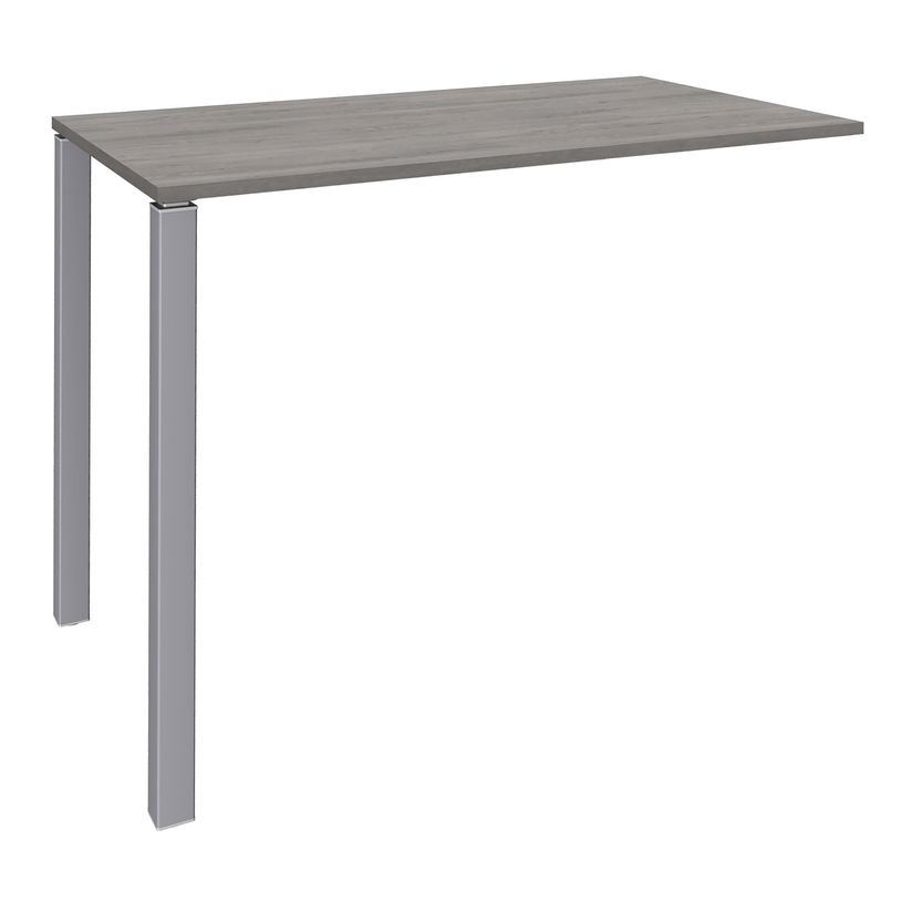 3253310158627-Table Lounge - L140xH105xP60 cm - 2 Pieds alu - plateau imitation chêne gris-P_79432750_1-0