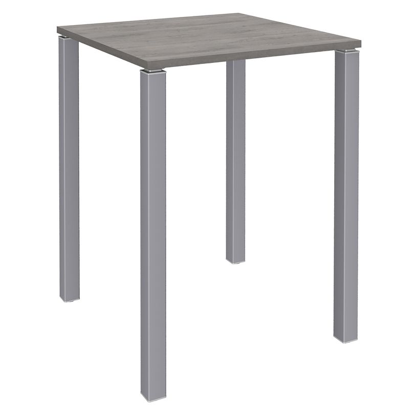 3253310158672-Table Lounge - L80xH105xP80 cm - 4 Pieds alu - plateau imitation chêne gris-P_79432755_1-0