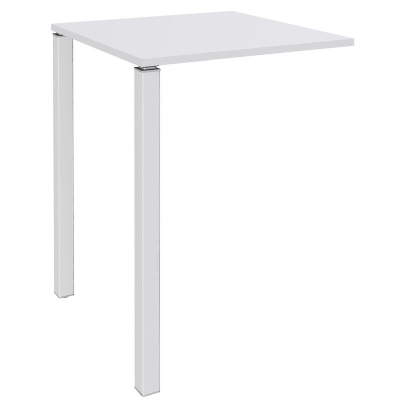 3253310158788-Table Lounge - L80xH105xP80 cm - 2 Pieds blanc - plateau blanc perle-P_79432765_1-0