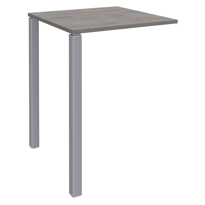 3253310158825-Table Lounge - L80xH105xP80 cm - 2 Pieds alu - plateau imitation chêne gris-P_79432769_1-0