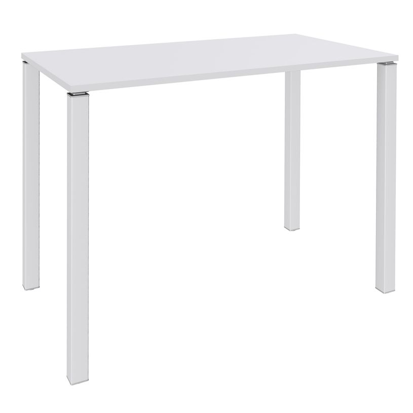 3253310158832-Table Lounge - L120xH105xP80 cm - 4 Pieds blanc - plateau blanc perle-P_79432770_1-0