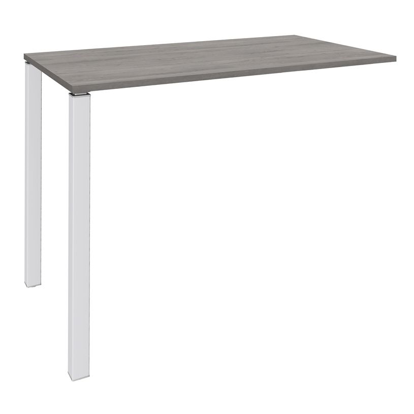 3253310158870-Table Lounge - L120xH105xP80 cm - 2 Pieds blanc - plateau imitation chêne gris-P_79432774_1-0