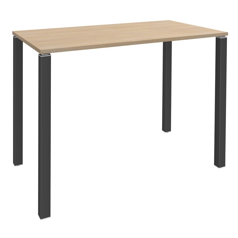 3253310166066-Table Lounge - L140xH105xP60 cm - 4 Pieds carbone - plateau imitation chêne clair-P_79432800_1-0