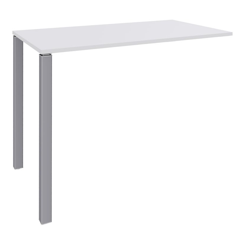 3253310166141-Table Lounge - L120xH105xP60 cm - 2 Pieds alu - plateau blanc perle-P_79432808_1-0