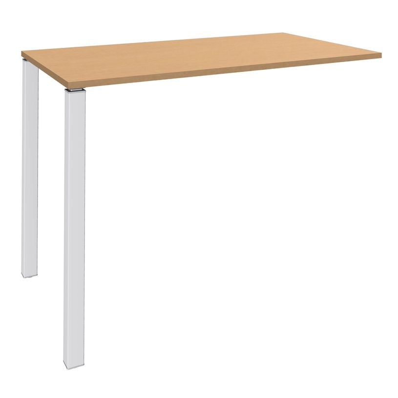 3253310166189-Table Lounge - L140xH105xP60 cm - 2 Pieds blancs - plateau imitation hêtre-P_79432812_1-0