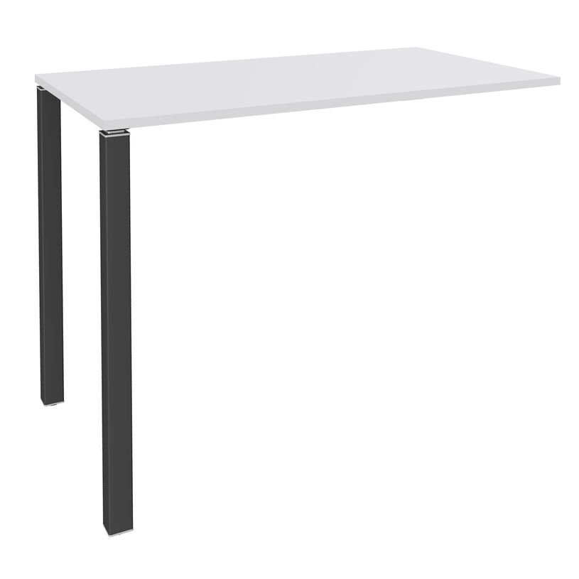3253310166257-Table Lounge - L140xH105xP60 cm - 2 Pieds carbone - plateau blanc perle-P_79432819_1-0