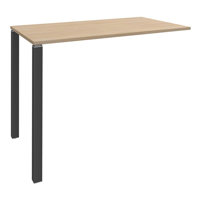 3253310166264-Table Lounge - L140xH105xP60 cm - 2 Pieds carbone - plateau imitation chêne clair-P_79432820_1-0