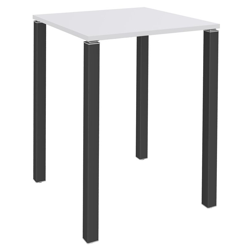3253310166356-Table Lounge - L80xH105xP80 cm - 4 Pieds carbone - plateau blanc perle-P_79432829_1-0