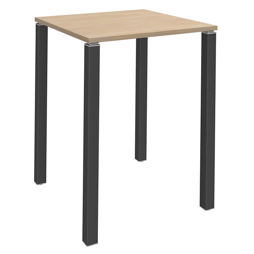 3253310166363-Table Lounge - L80xH105xP80 cm - 4 Pieds carbone - plateau imitation chêne clair-P_79432830_1-0