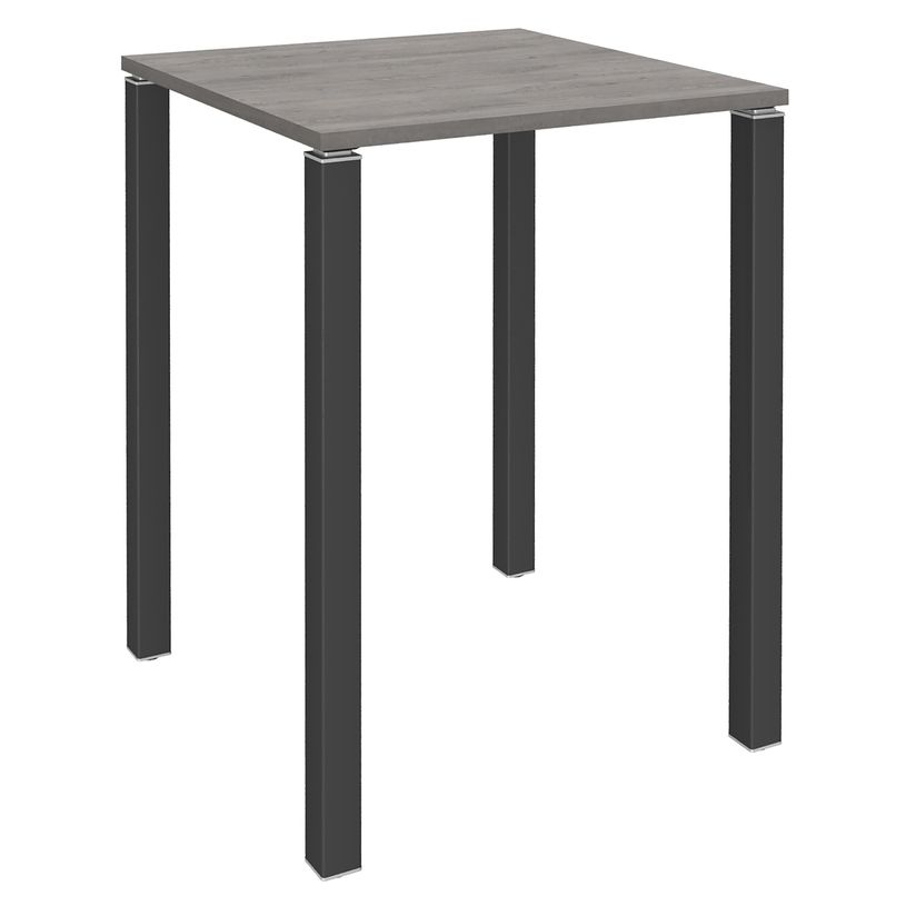 3253310166370-Table Lounge - L80xH105xP80 cm - 4 Pieds carbone - plateau imitation chêne gris-P_79432831_1-0