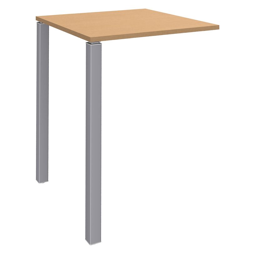 3253310166592-Table Lounge - L80xH105xP80 cm - 2 pieds alu - plateau imitation hêtre-P_79432853_1-0