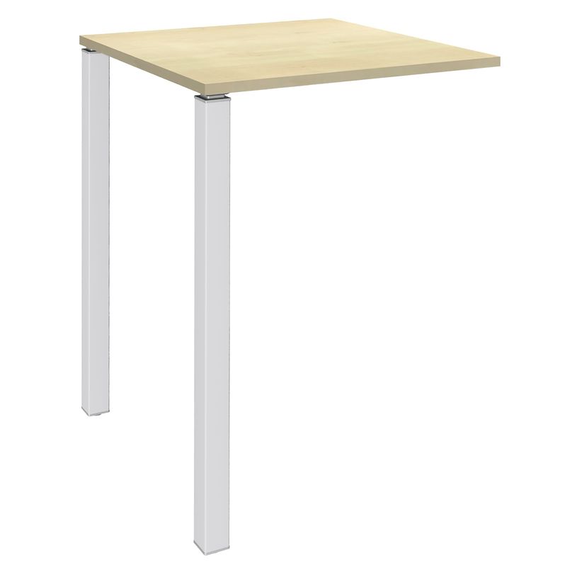 3253310166615-Table Lounge - L80xH105xP80 cm - 2 pieds blanc - plateau imitation érable-P_79432855_1-0