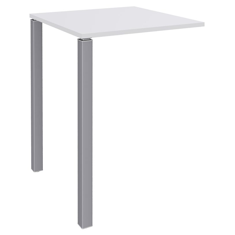 3253310166646-Table Lounge - L80xH105xP80 cm - 2 pieds alu - plateau blanc perle-P_79432858_1-0