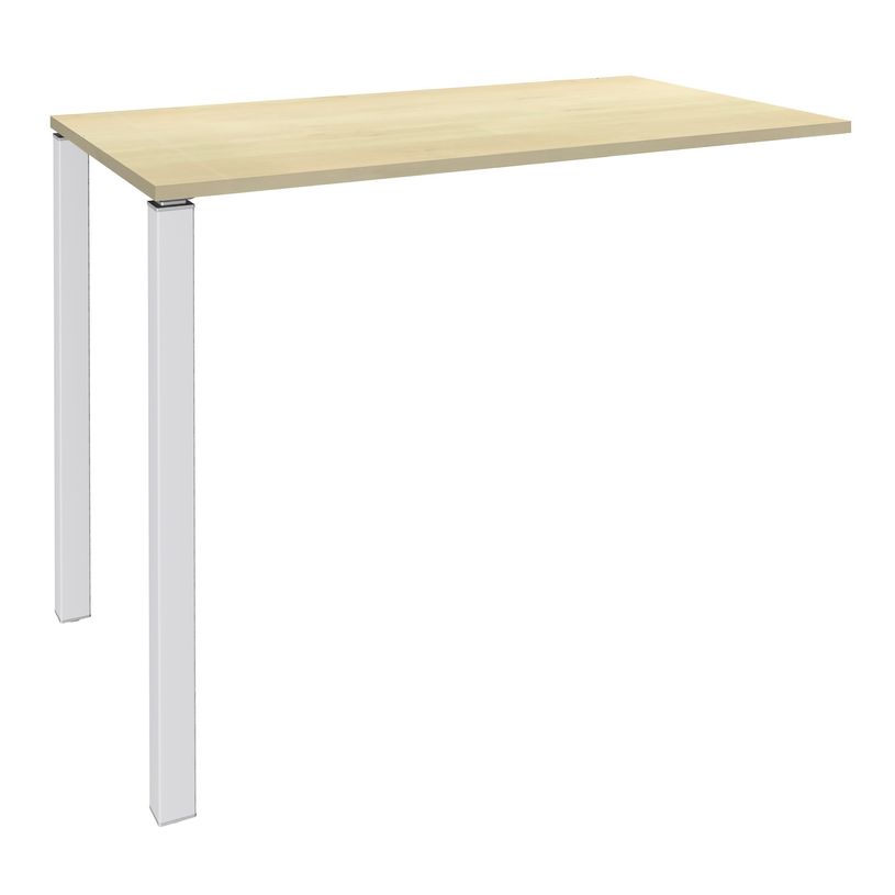 3253310166707-Table Lounge - L120xH105xP80 cm - 2 pieds blanc - plateau imitation érable-P_79432864_1-0
