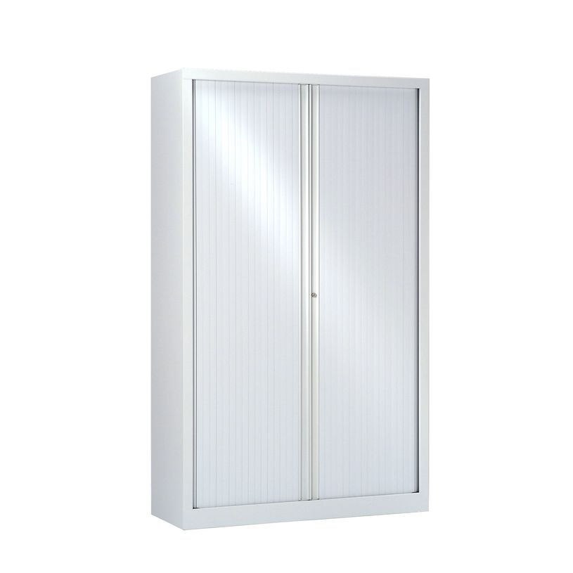 3219096910002-Armoire haute monobloc à rideaux ETIC - 198 x 120 cm - corps et rideaux blanc-P_79433024_1-0