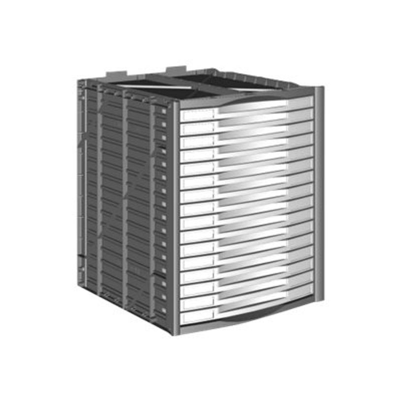 3219099811405-Module 16 tiroirs pour armoire à rideaux - hauteur 25 mm - gris-P_79433044_1-0