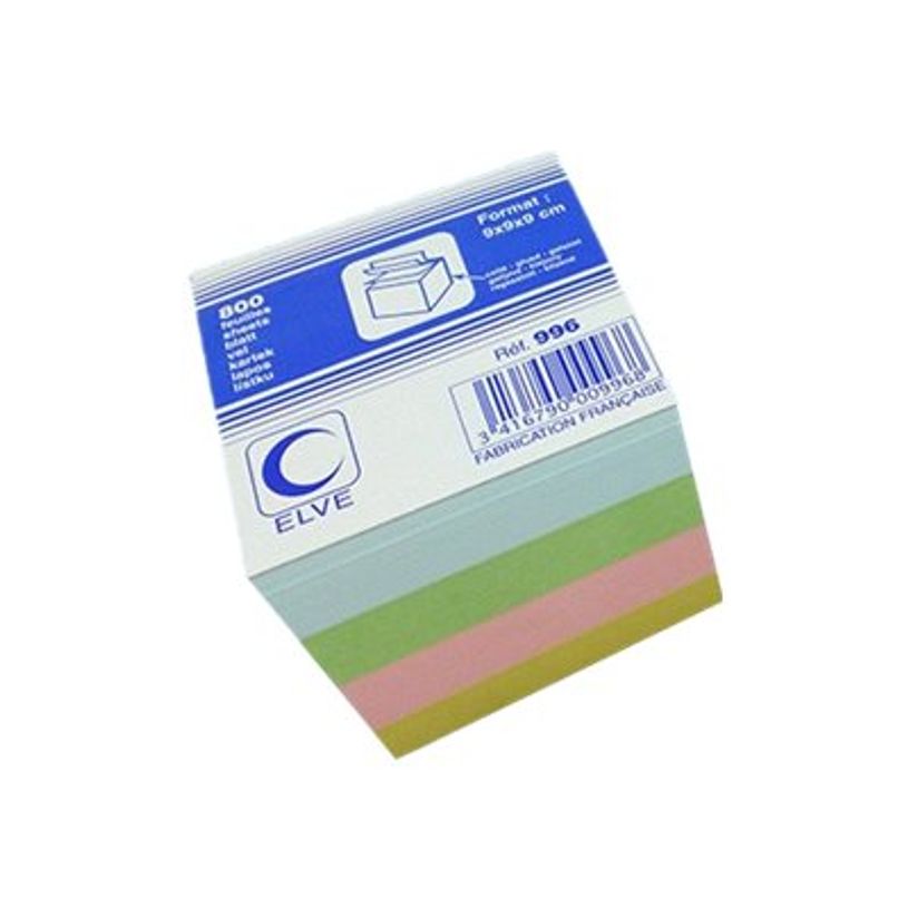 3416790009968-ELVE - Bloc Cube - 90 x 90 mm - 4 couleurs-P_79433055_1-0