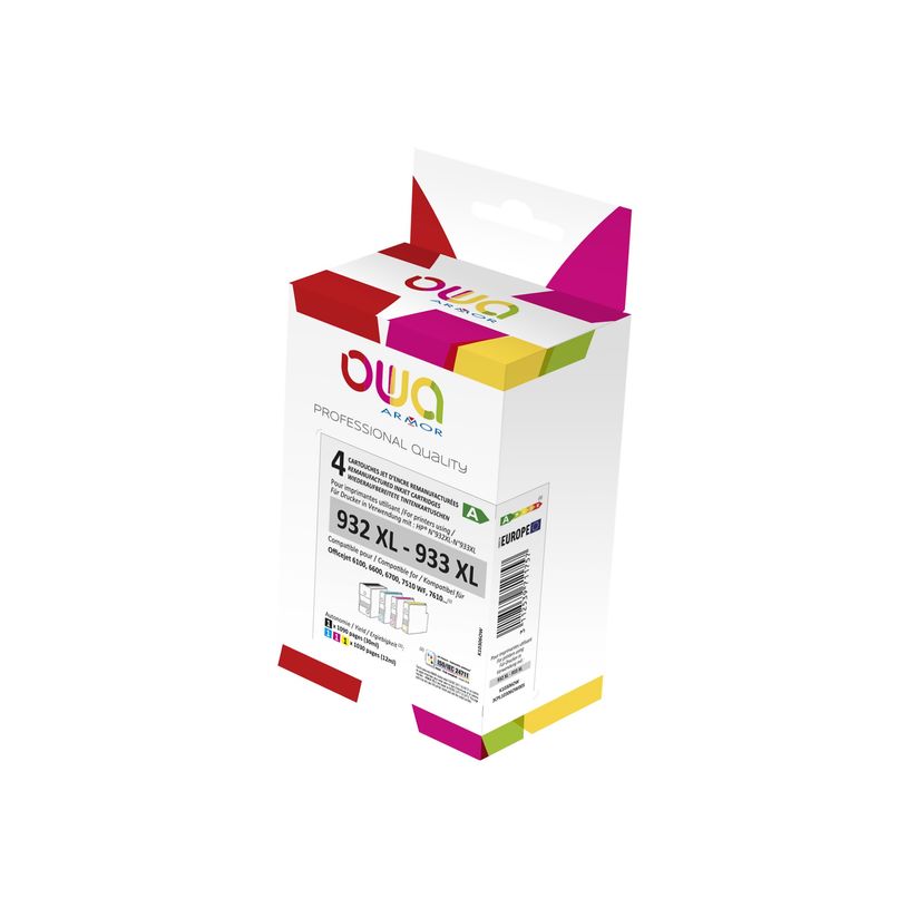 3112539711757-Cartouche remanufacturée HP 932XL/933XL - pack de 4 - noir, cyan, magenta, jaune - Owa-P_79433127_1-0