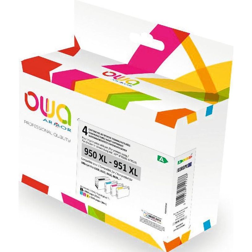 3112539711788-Cartouche remanufacturée HP 950XL/951XL - pack de 4 - noir, cyan, magenta, jaune - Owa-P_79433130_1-0