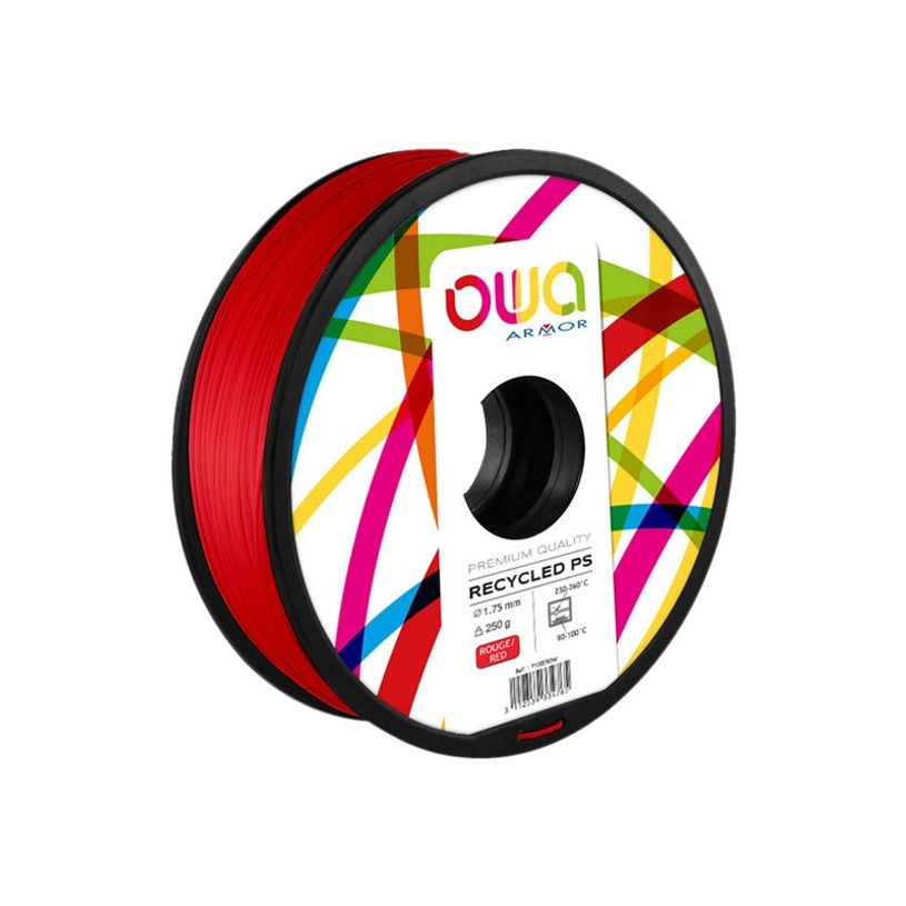 3112539713508-OWA - Filament 3D PS - rouge - Ø 1,75 mm - 250g-P_79433140_1-0