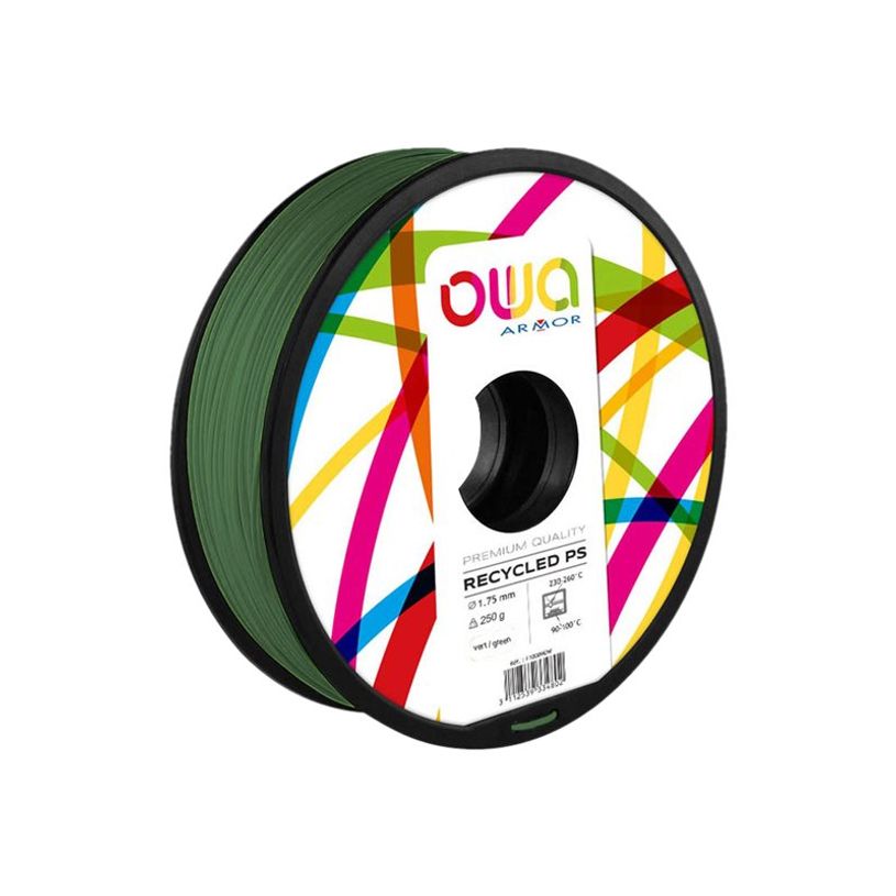 3112539713546-OWA Filament 3D PS - vert - Ø 175 mm - 250G-P_79433144_1-0