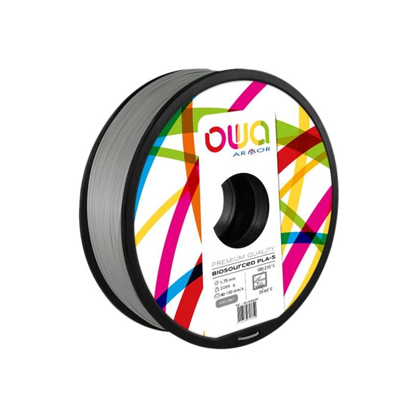 3112539713614-OWA - filament 3D PLA-S - gris - Ø 175 mm - 2200g-P_79433150_1-0