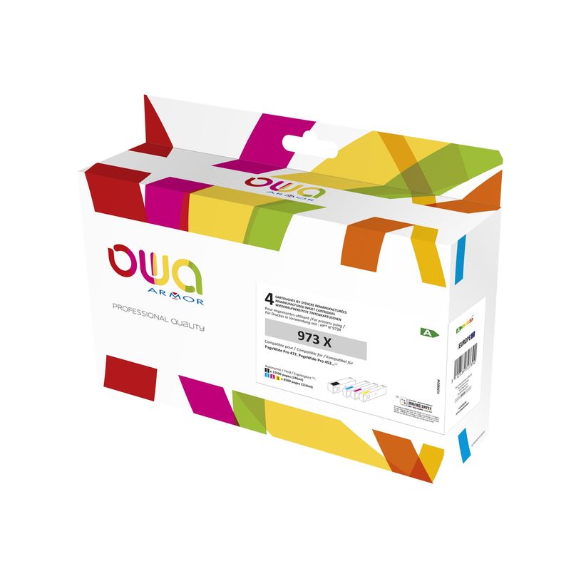 3112539727390-Cartouche remanufacturée HP 973X - pack de 4 - noir, cyan, magenta, jaune - Owa-P_79433213_1-0